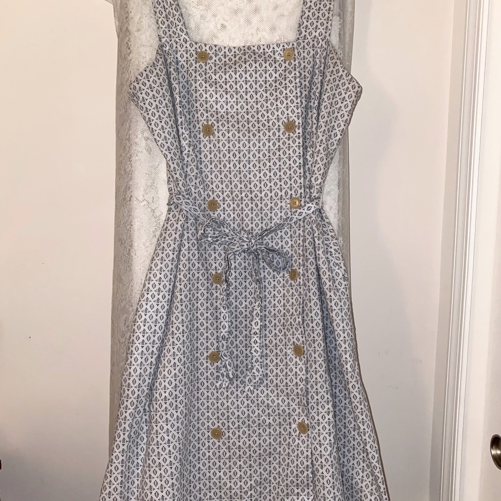 Geometric Button-Up Dress